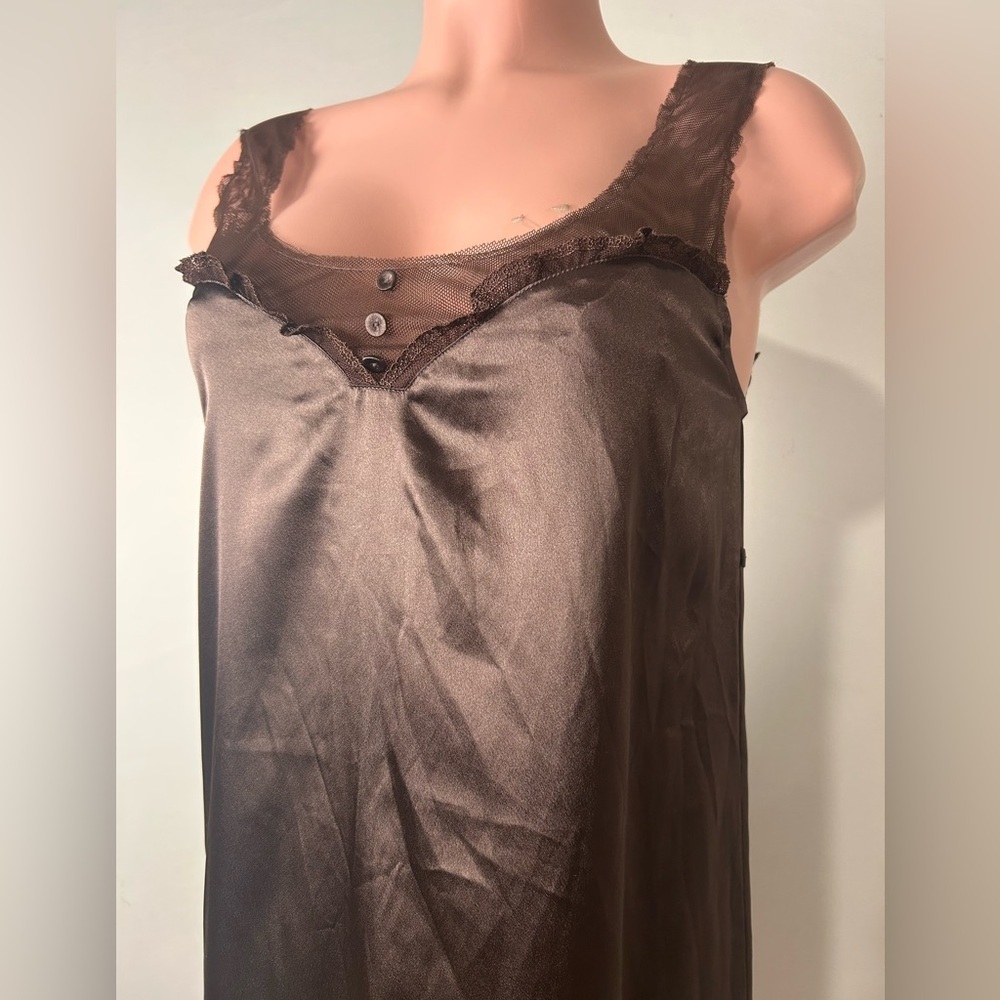 Vera Wang Vintage Y2K Satin Slip Dress Brown Size Small - Picture 7 of 8